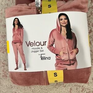 Felina Velour Pink Pajama Set